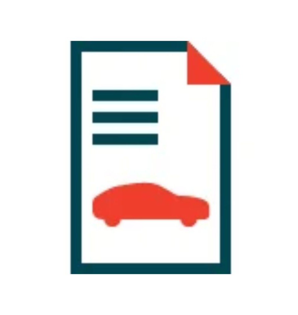car on paper icon